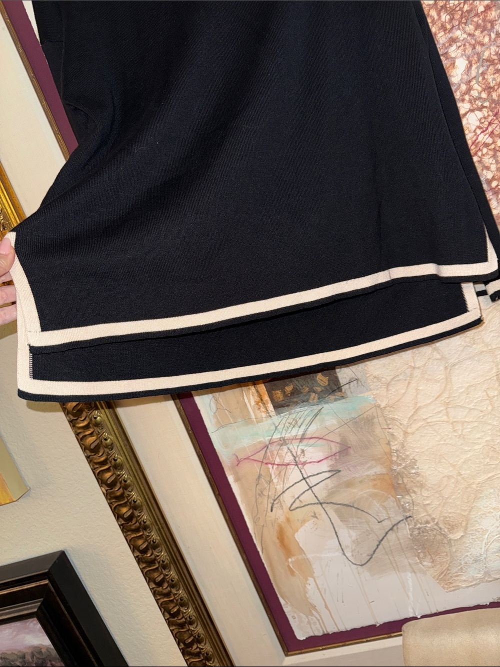 Amazon Black Sweater Set with Cream Trim - Picture 5 of 7